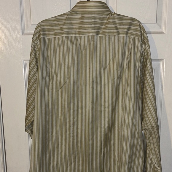 Nordstrom Olive Striped Button Down Shirt. 16 1/2. 35 - Picture 6 of 6